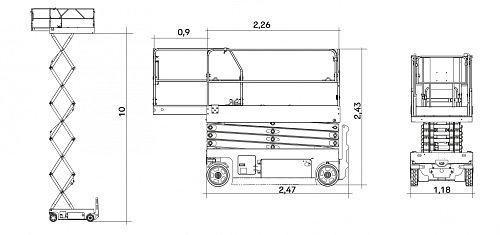 Ножничный подъемник  LGMG AS1012